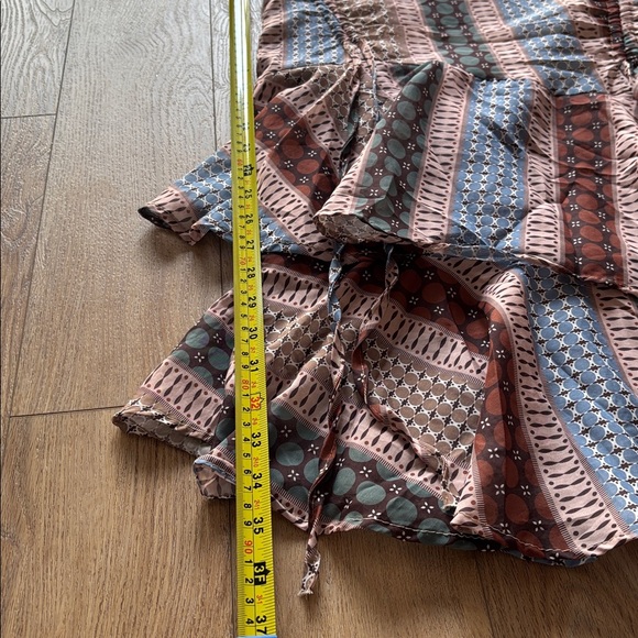 Boho Print Ruffle Hem Mini Dress - Picture 13 of 17